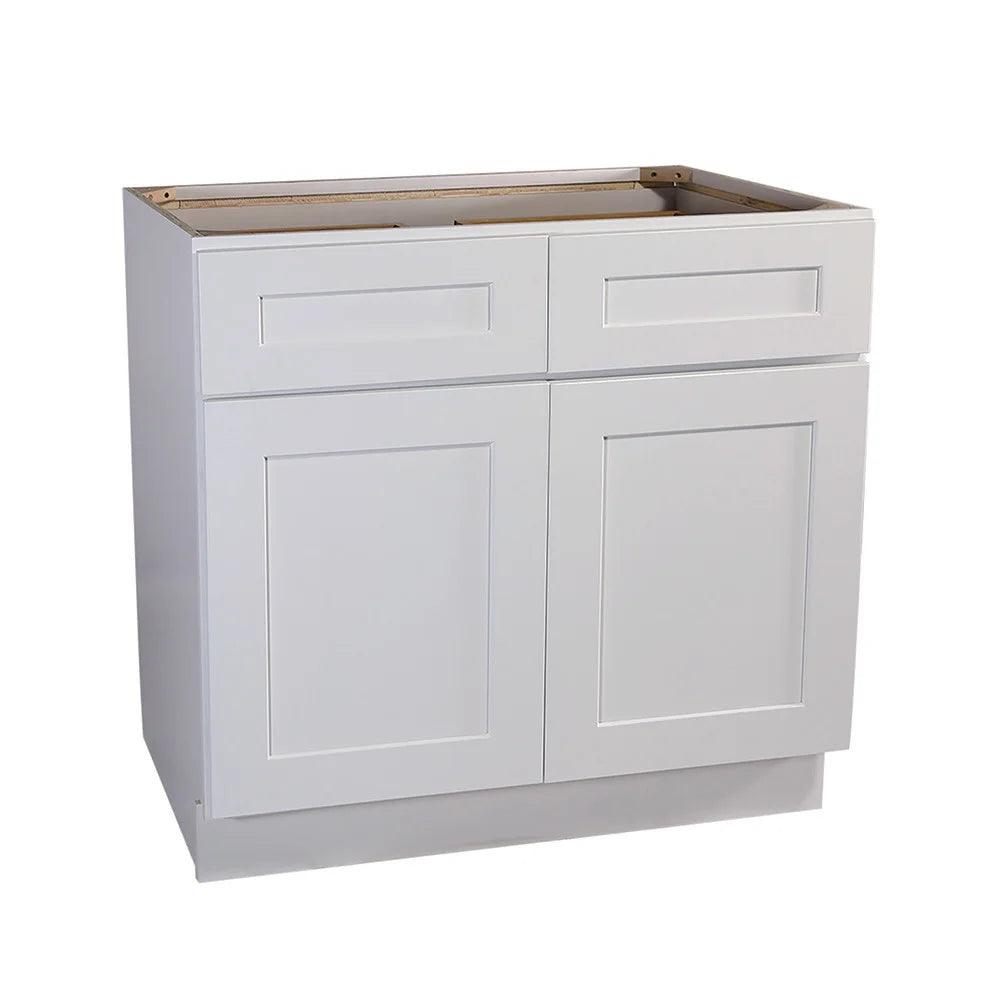Design House Brookings Assembled Shaker Style Base Kitchen Cabinet (36" x 34.5" x 24"), Sherwin Williams? White
