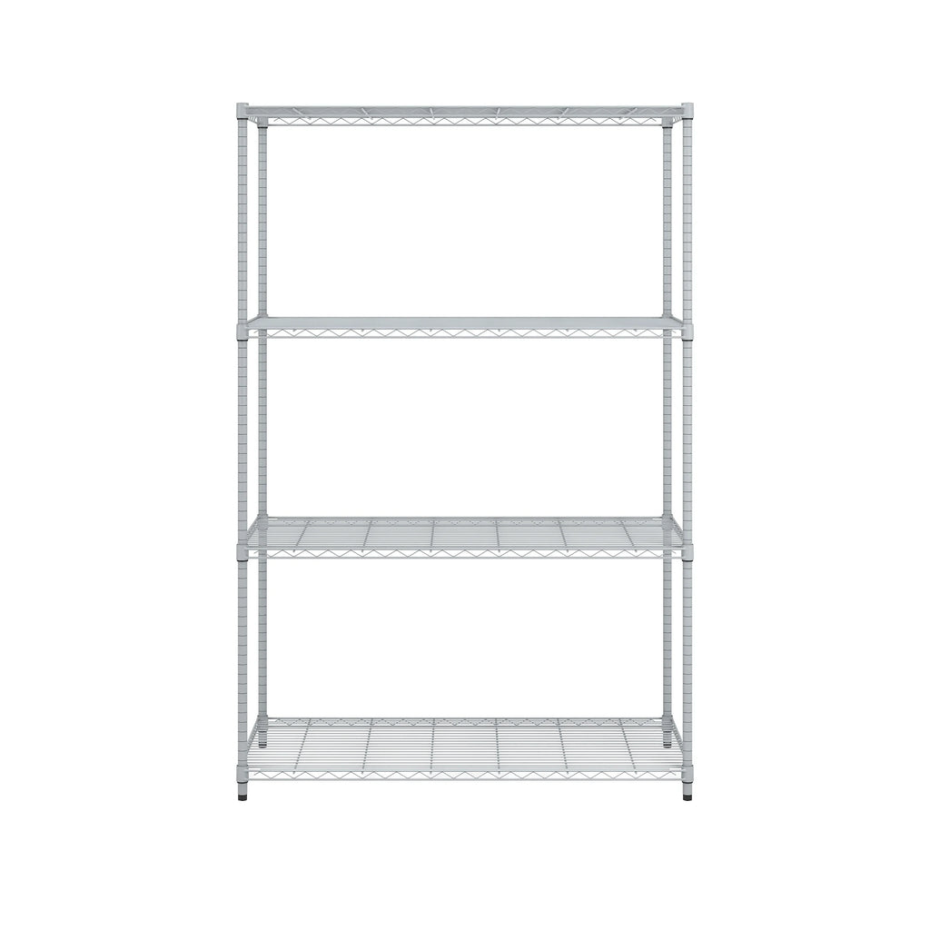 OFM Adjustable 24"W x 48"D x 72"H 4-Shelf Freestanding Shelves, Silver