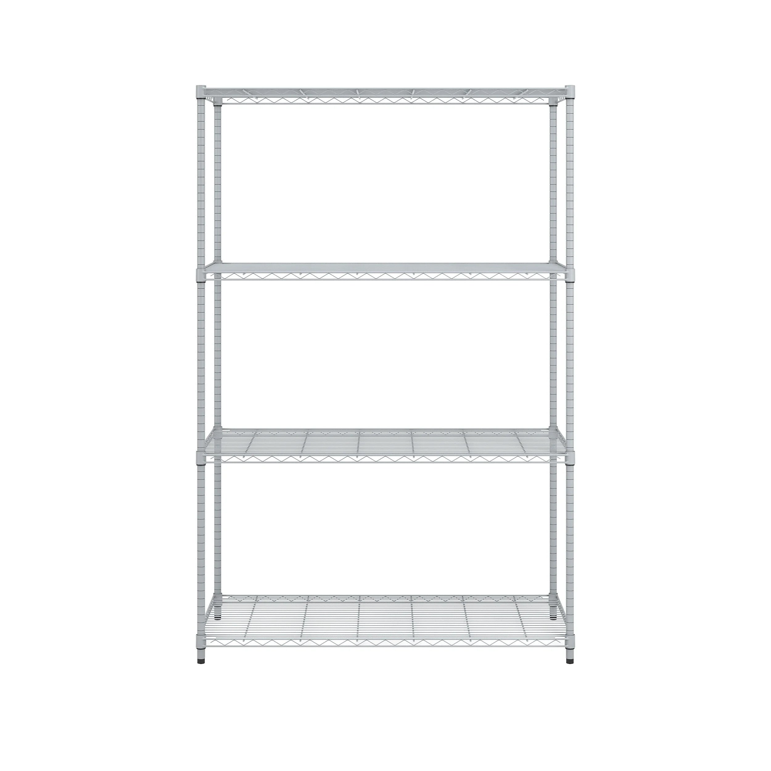 OFM Adjustable 24"W x 48"D x 72"H 4-Shelf Freestanding Shelves, Silver