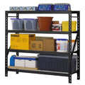 Muscle Rack 77"W x 24"D x 72"H 4-Tier Welded Steel Storage Rack, Black