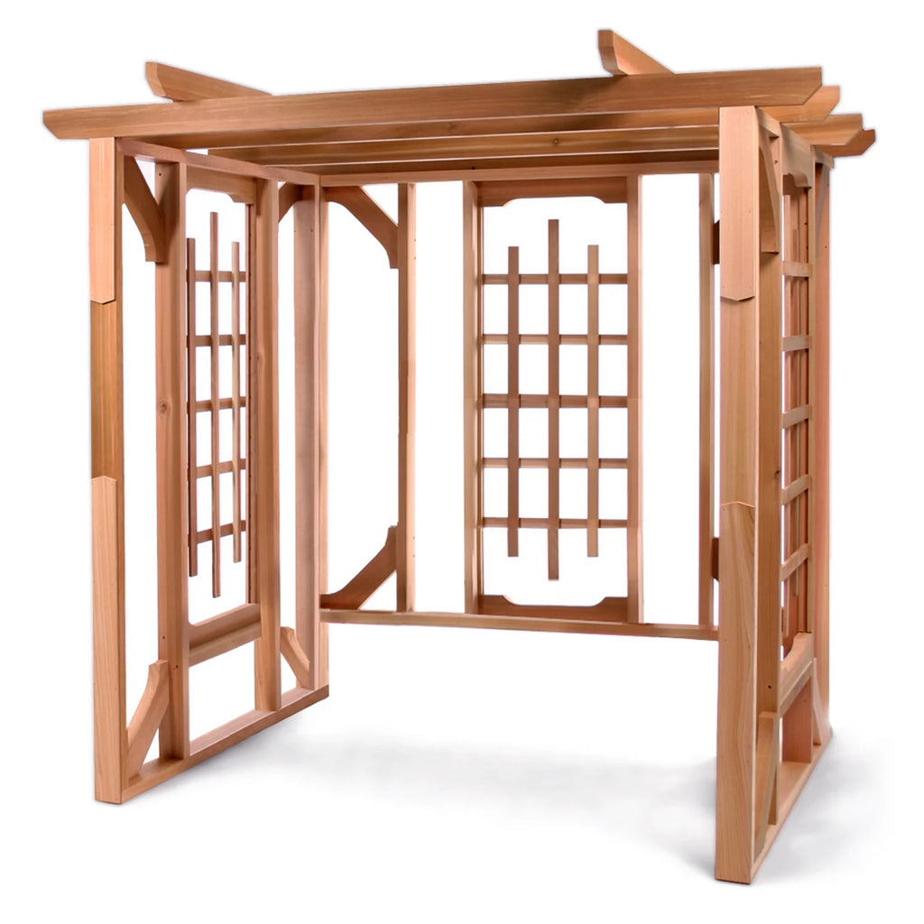 All Things Cedar PO72-S Cedar Pergola Garden Arbor Swing Outdoor Set - 82L x 72W x 74H