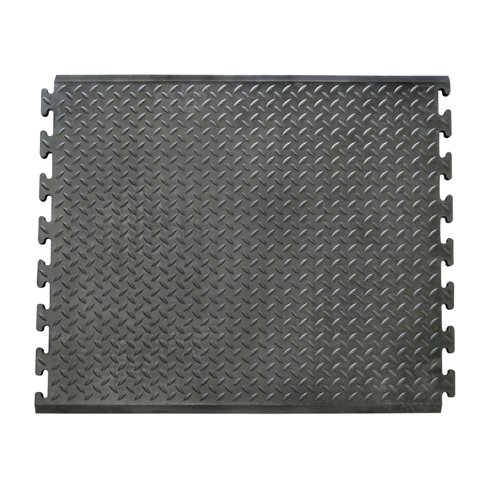 Rubber-Cal "Foot-Rest" Interlocking Anti-Fatigue Floor Mat - 1/2 in x 28 in x 31 in - Center Tile