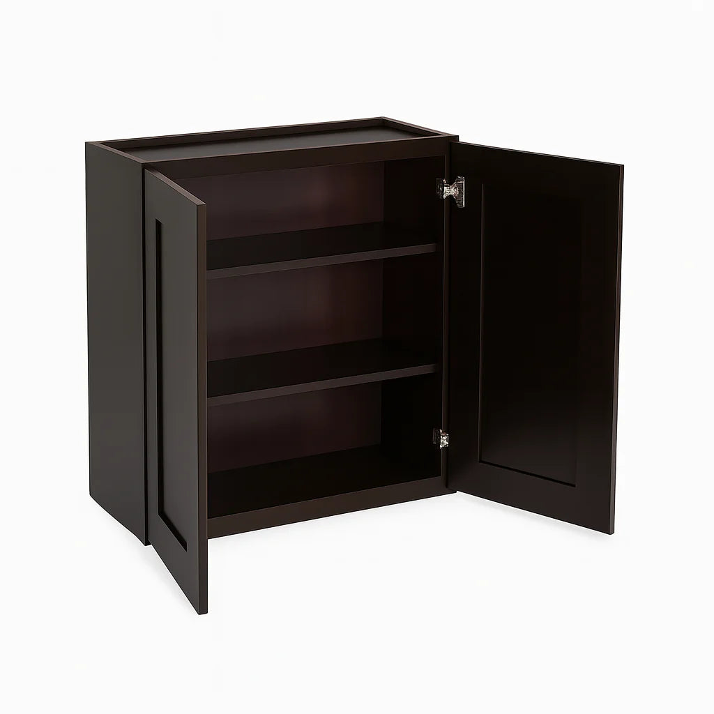 Design House Brookings Solid Wood Ready to Assemble Wall Kitchen Cabinet (30" x 12" x 36"), Espresso