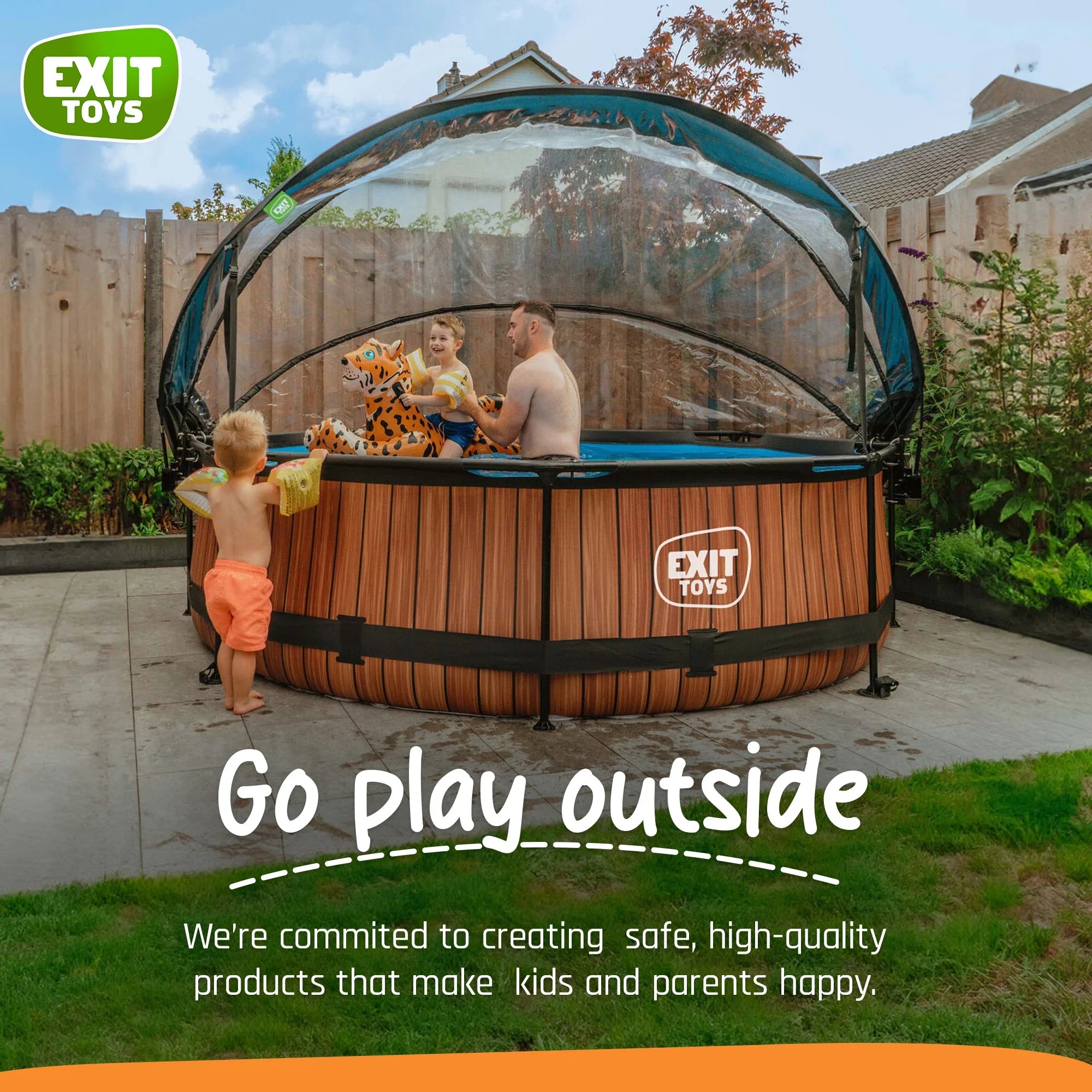 EXIT Toys UV Resistant Pool Covers, PVC Transparent, 104" x 104" x 55"