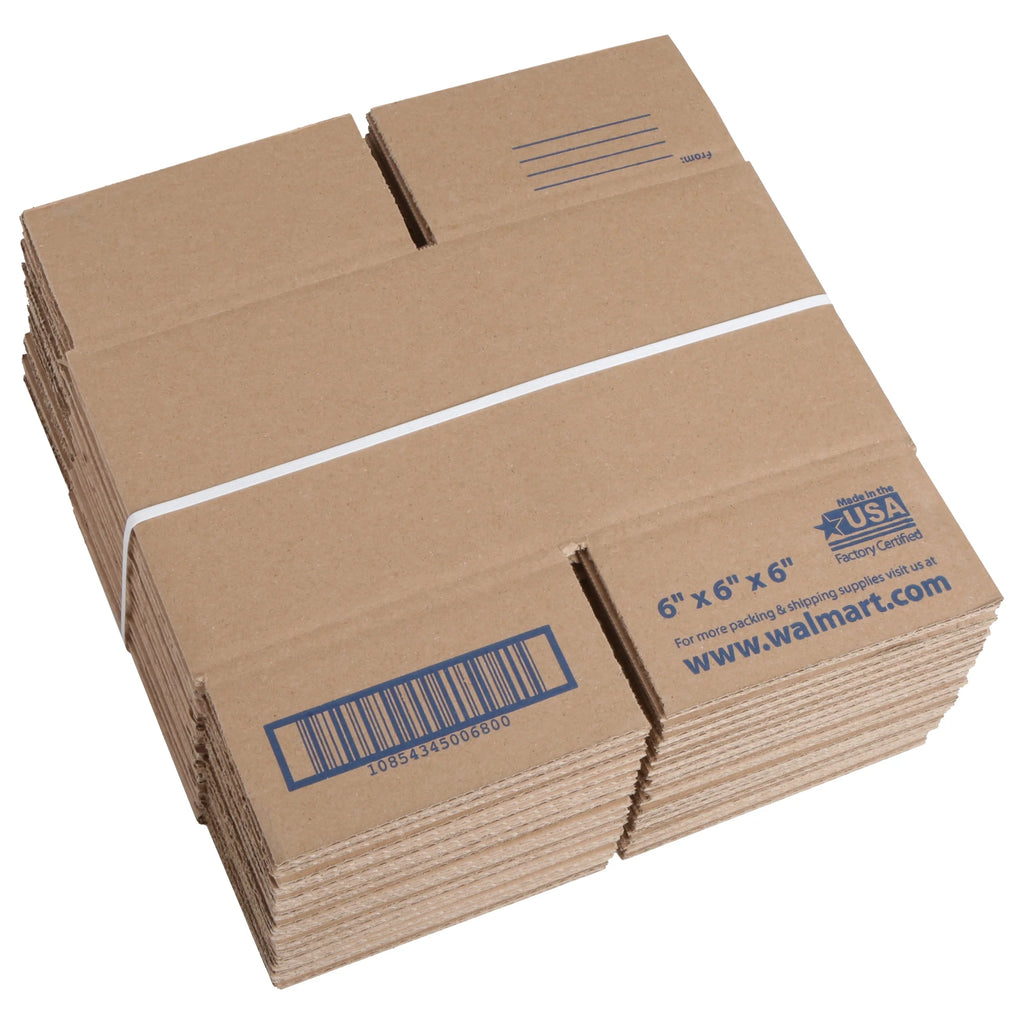 (10 pack) Pen+Gear Recycled Shipping Boxes, 6 in. L x 6 in. W x 6 in. H, 30-Count
