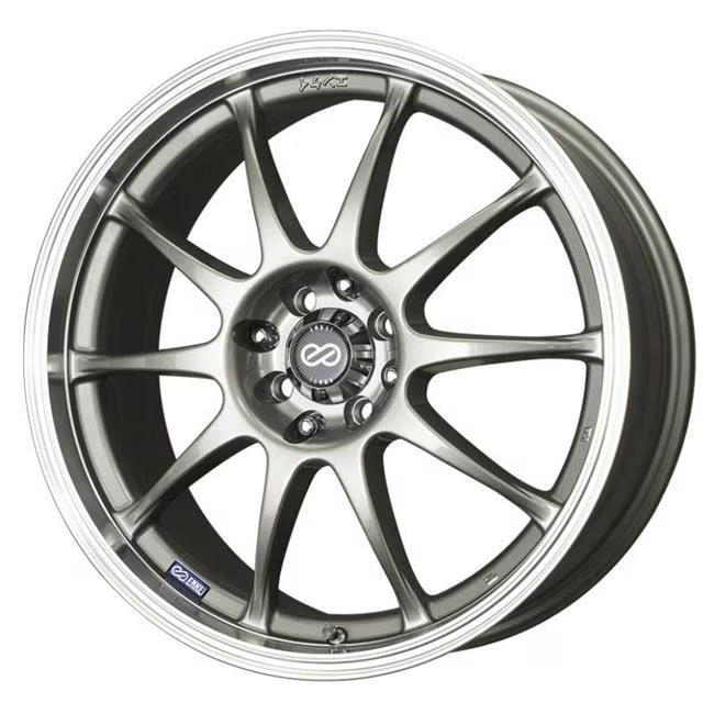 Enkei J10 17 x 7 in. 5 x 100 Bolt Pattern 38 mm Offset Silver with Machined Lip Wheel