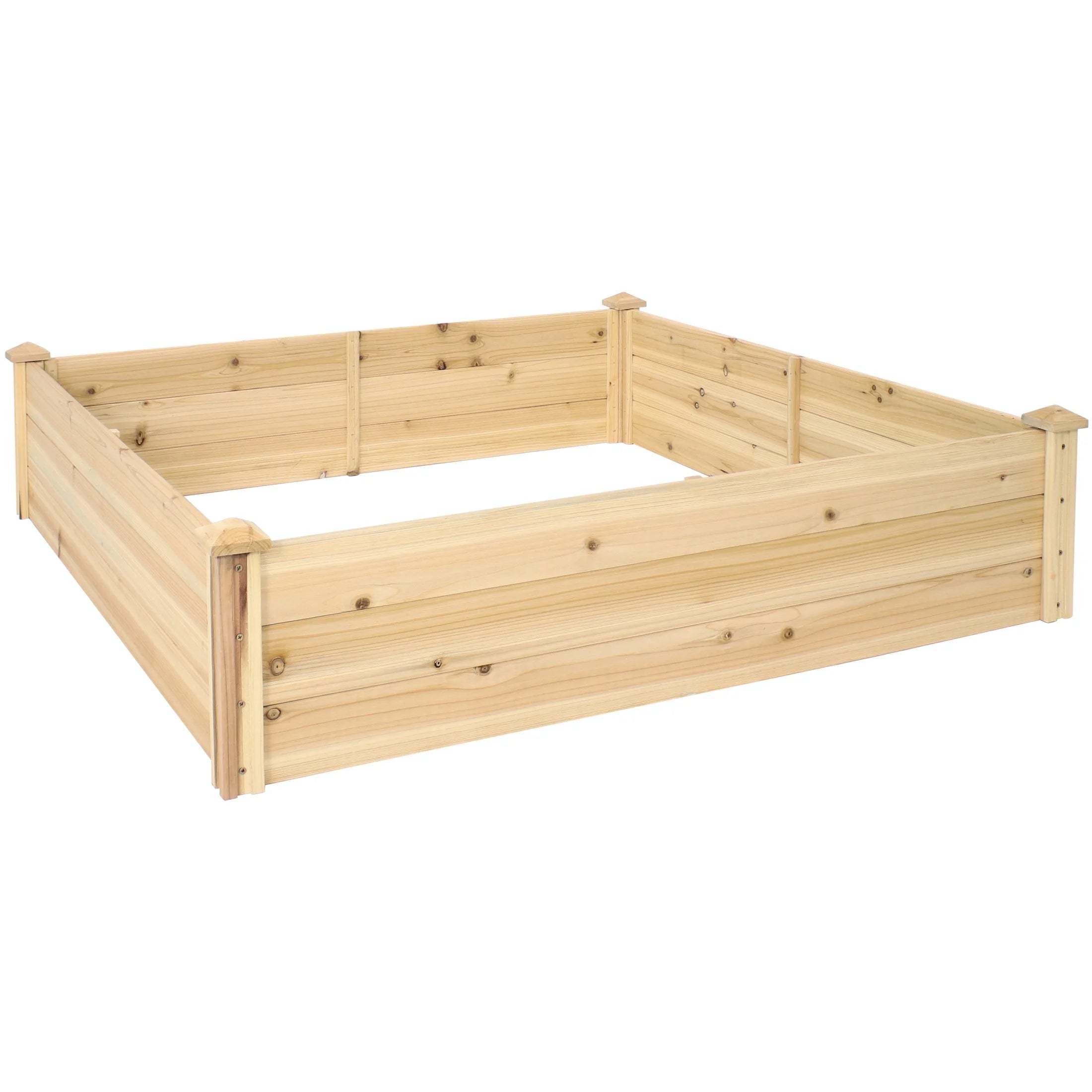 Sunnydaze 24" x 48.25" x 12.25" Rectangular Natural Wooden Outdoor Raised Garden Bed