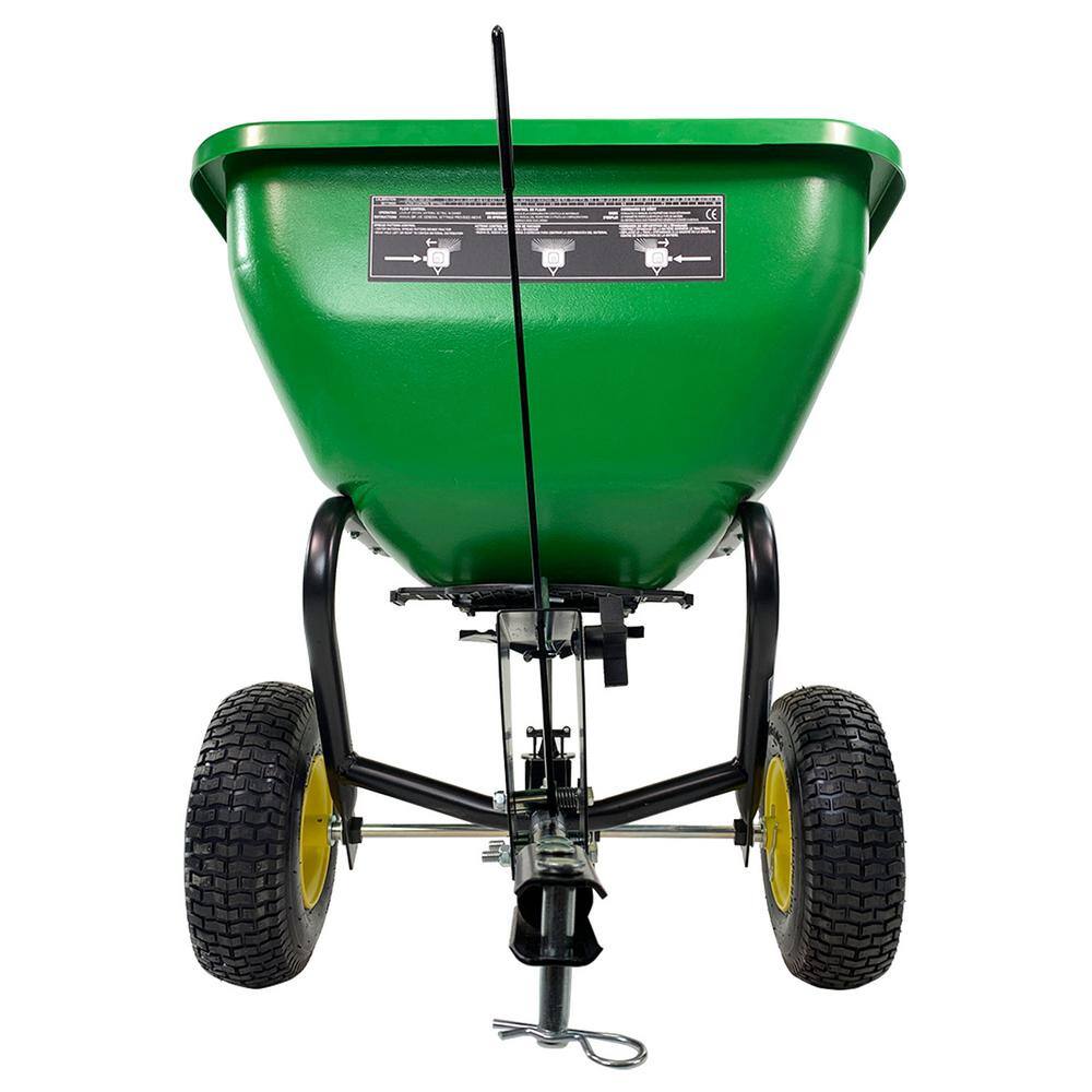 175 lb Tow-Behind Broadcast Spreader with Poly Hopper, Adjustable Flow Control for Lawn Tractors
