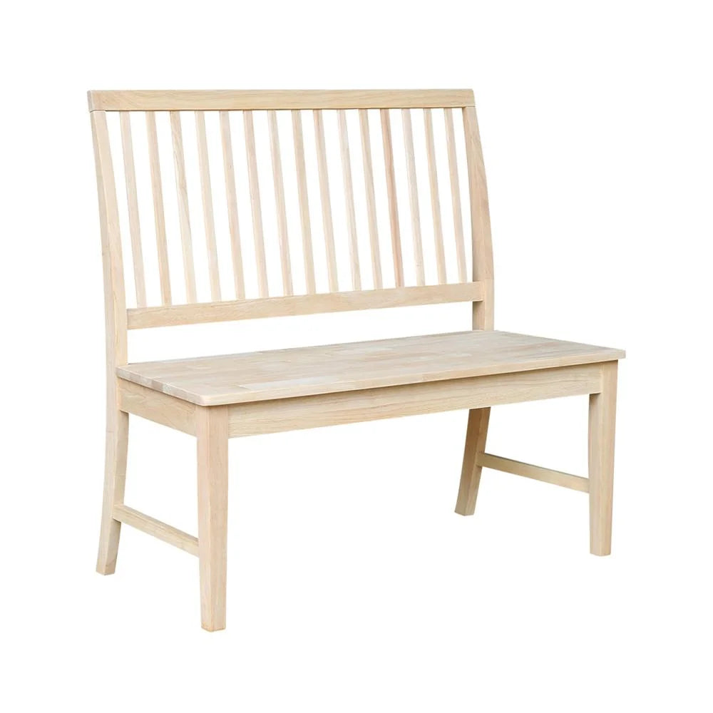 Double X-Back Bench With Arms and Shelf