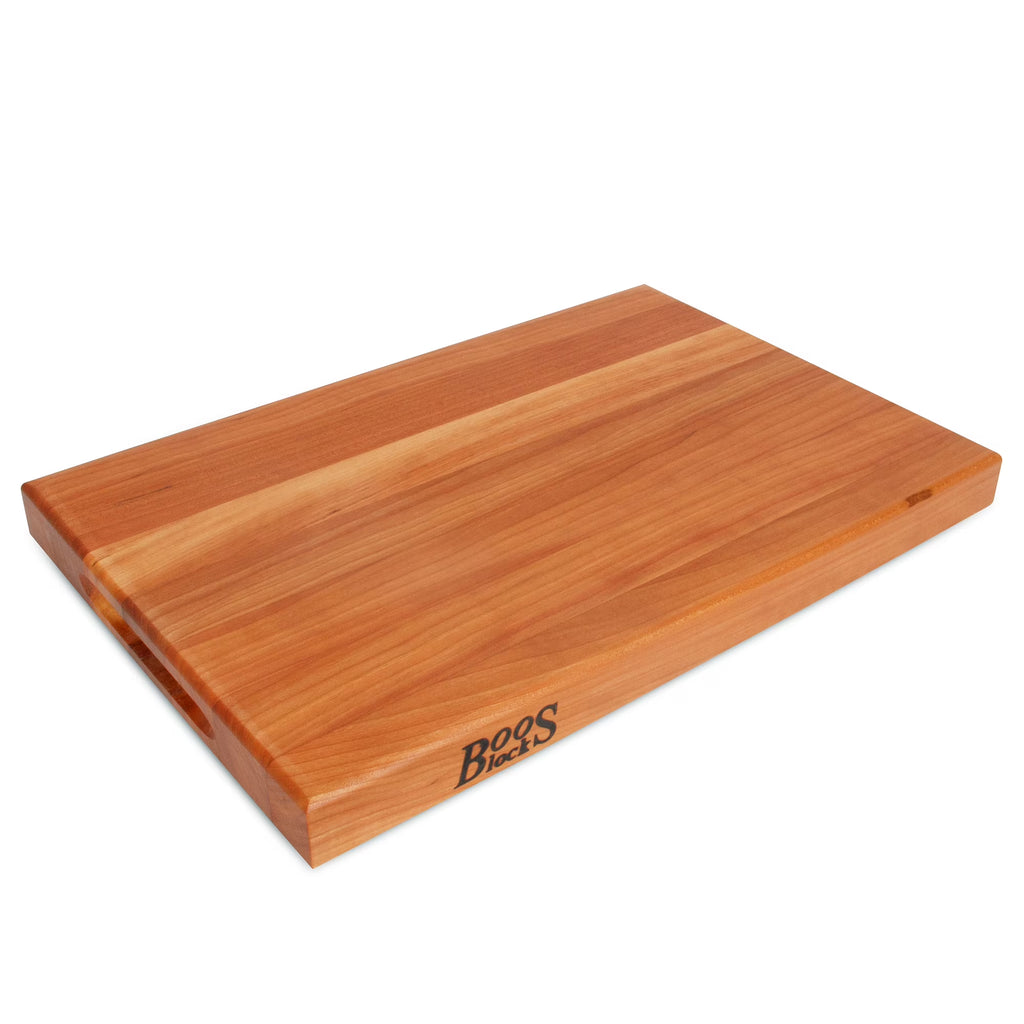John Boos R-Board Reversible Wood Cutting Board, 18" x 12" x 1 1/2", Cherry