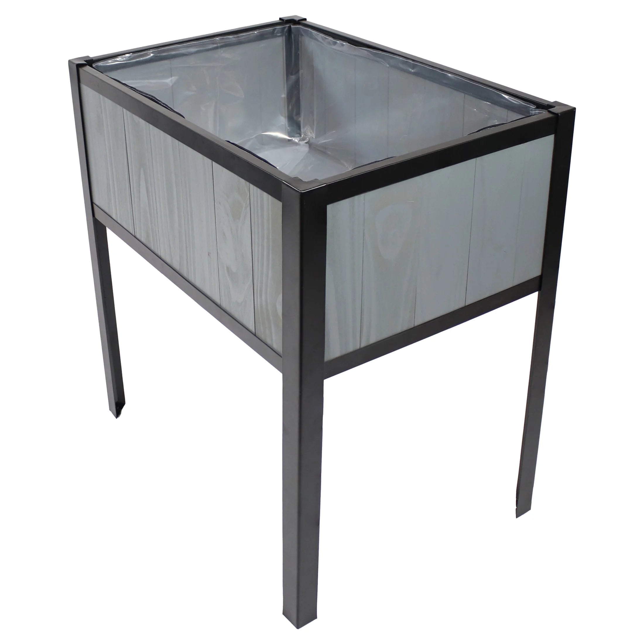 Sunnydaze 29.25" x 20" x 30.75" Gray Acacia Wood Rectangular Raised Garden Bed with Legs