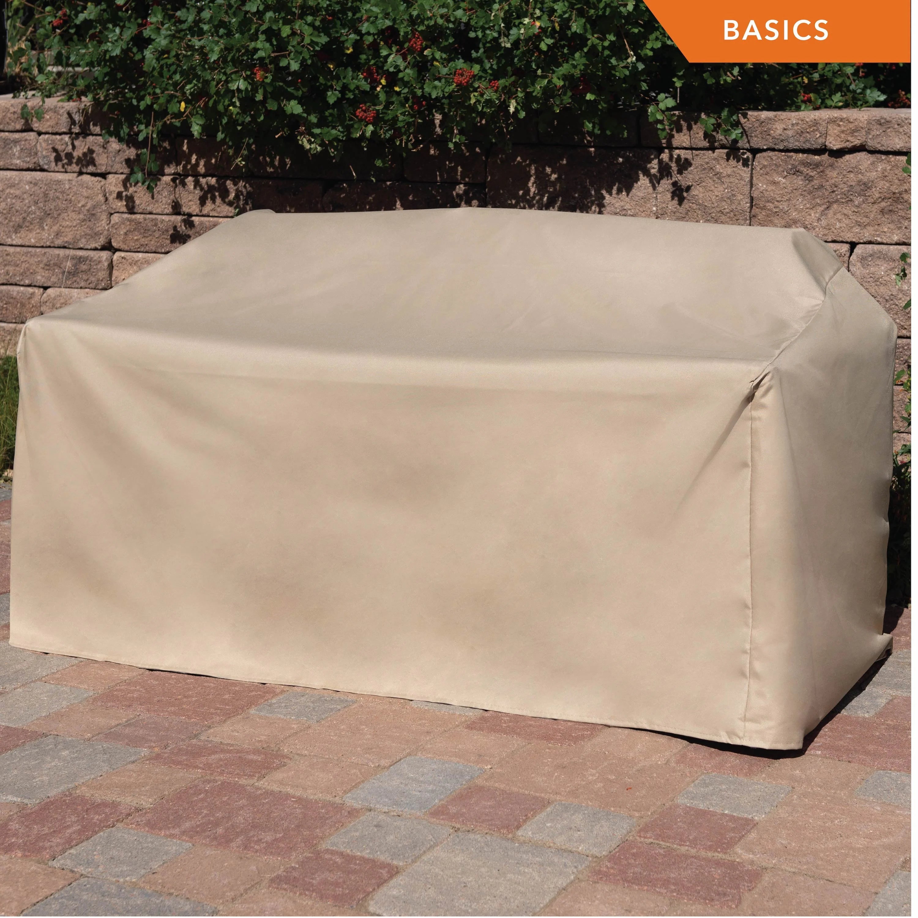 Modern Leisure Basics Patio Loveseat Cover, 2-Pack, 55"L X 33"W X 38"H, Khaki