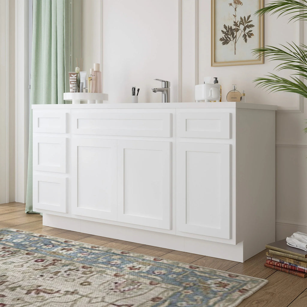 60 in. W x 21 in. D x 32.5 in. H Freestanding Bathroom Vanity Cabinet without Top in Smoky Gray