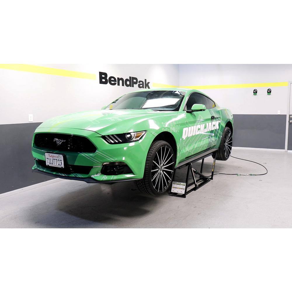 Portable 7,000 lb Vehicle Lift System for Trucks, SUVs & Cars, Hydraulic Garage Lift with Safety Locks, Lift Blocks & 110V Power