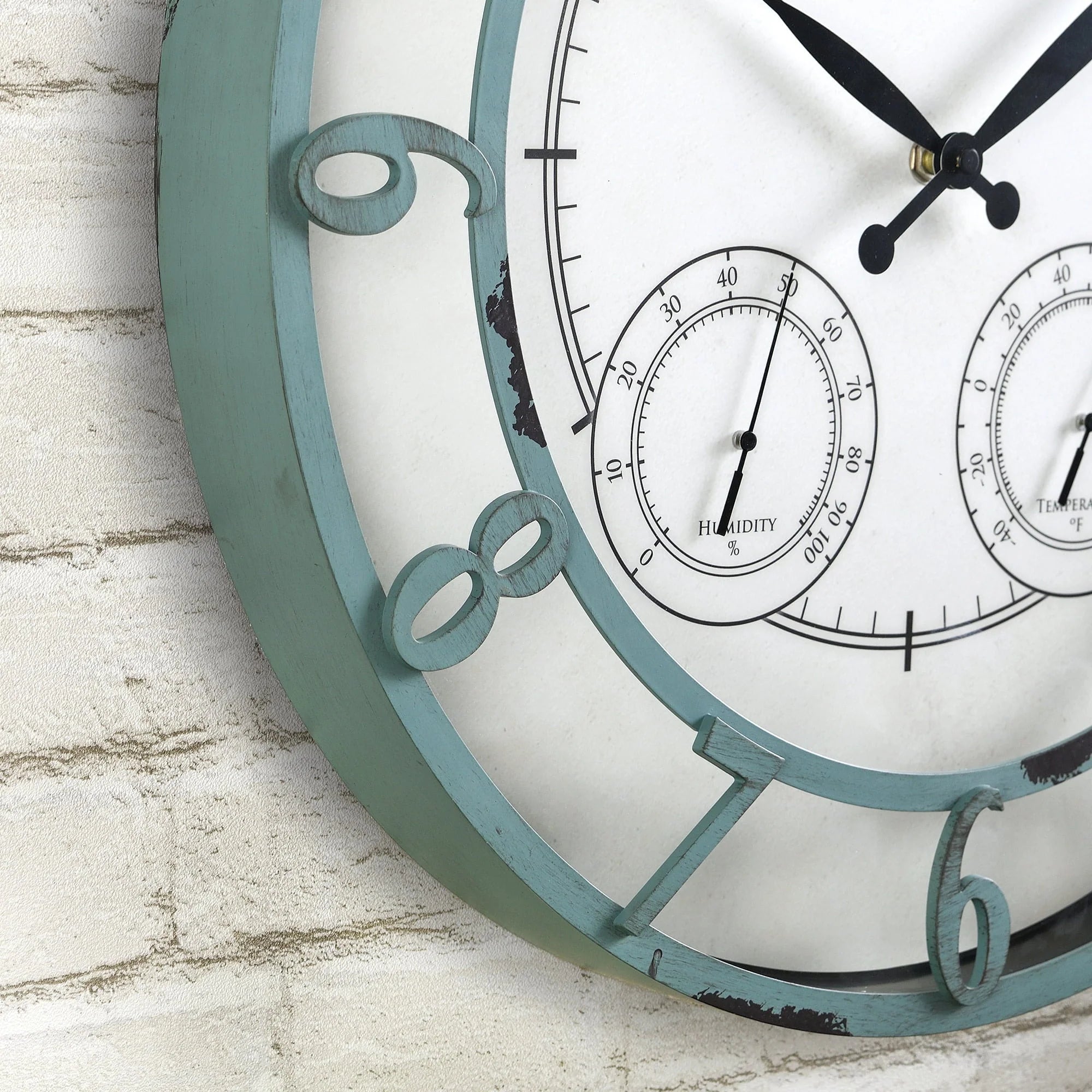 FirsTime & Co. Teal Laguna Outdoor Wall Clock, Farmhouse, Analog, 18 x 2 x 18 in