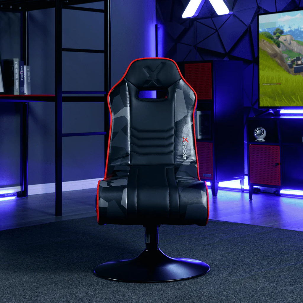 X Rocker Bolero Jr 2.1 Audio Pedestal Gaming Chair, Black PU 26.77" x 24.41" x 36.81"