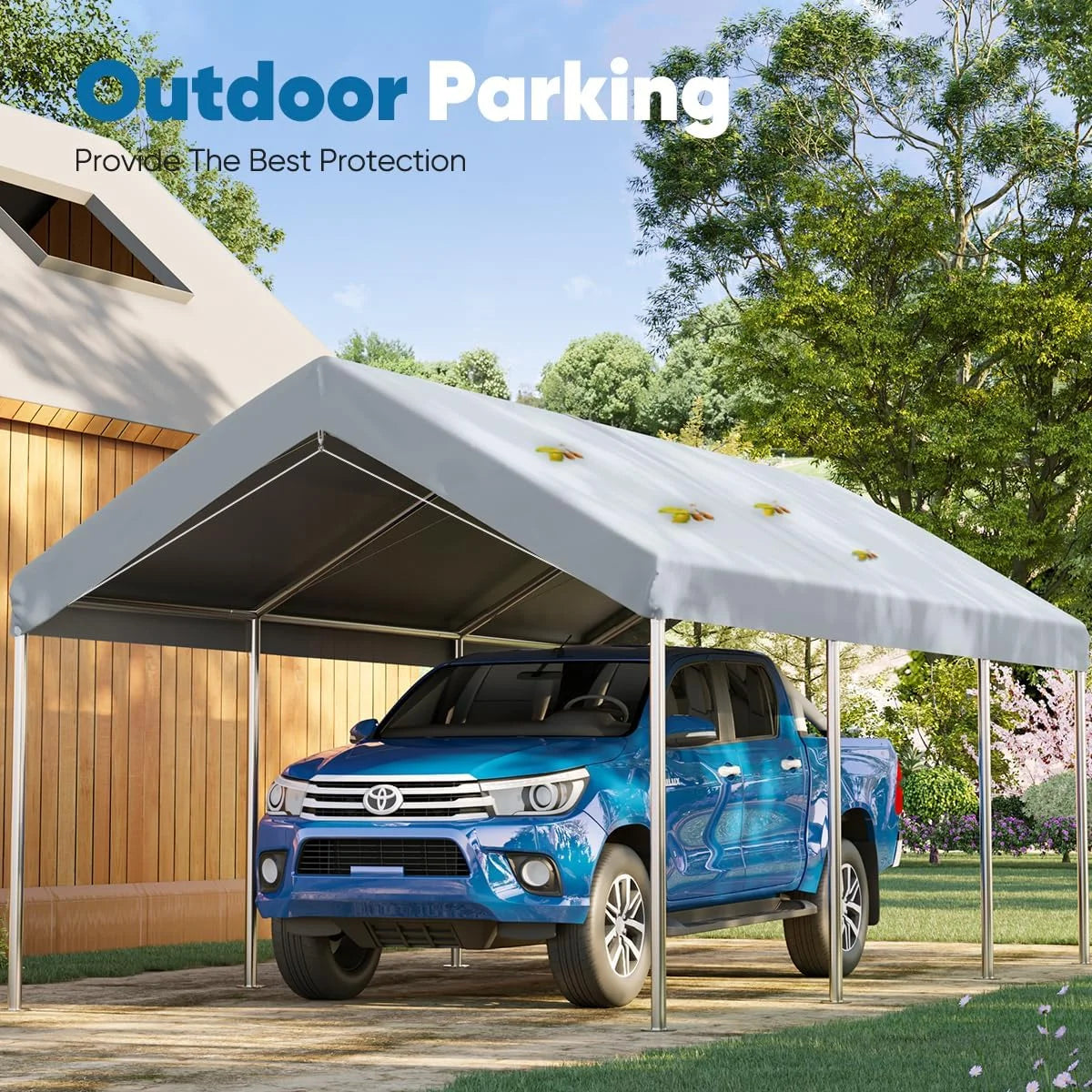Quictent 10�?x 20�?x 8.7�?Silver Gray Carport