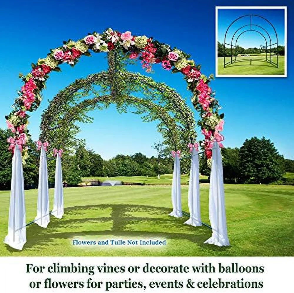 Steel Garden Arch Metal Garden Arch Multi-Size Climbing Plants Arch Arbor (6.5'x 7' x 7.2')