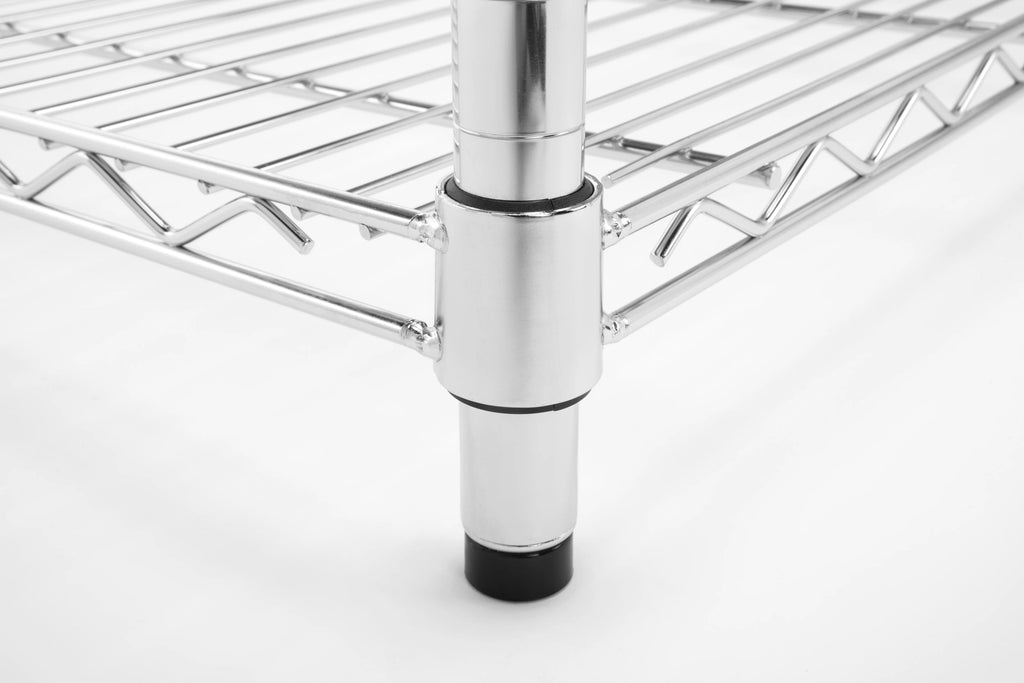 OFM Adjustable 24"W x 48"D x 72"H 4-Shelf Freestanding Shelves, Silver