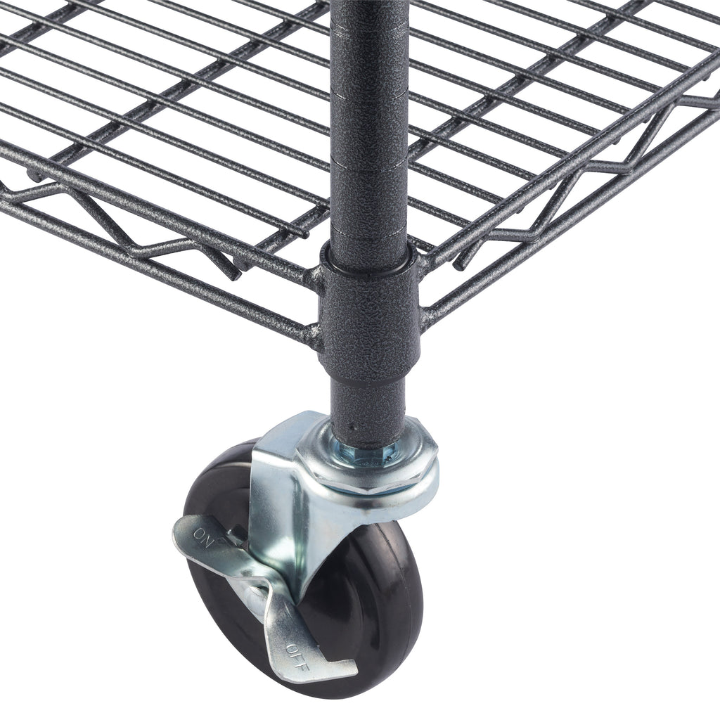 TRINITY 6-Tier Wire Shelving Rack, 48' x 18' x 72' NSF, Includes Wheels