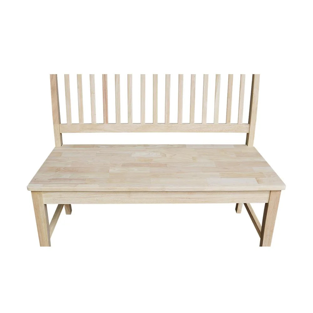 Double X-Back Bench With Arms and Shelf