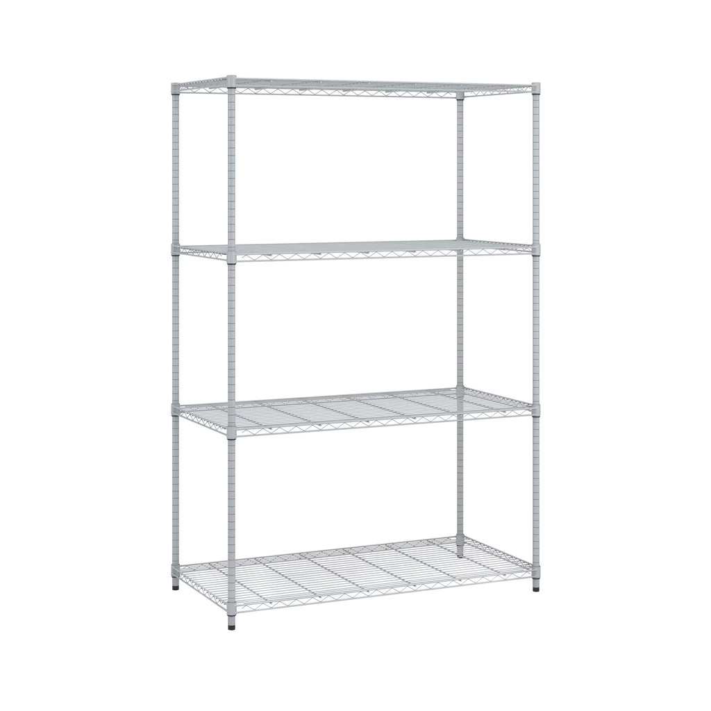 OFM Adjustable 24"W x 48"D x 72"H 4-Shelf Freestanding Shelves, Silver