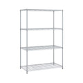 OFM Adjustable 24"W x 48"D x 72"H 4-Shelf Freestanding Shelves, Silver
