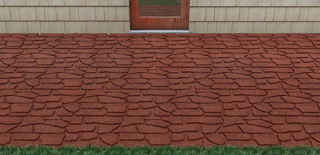 GroundSmart 24" x 12" x 5/8" Black Interlocking Dual-Sided Rubber Paver, 9 Pack
