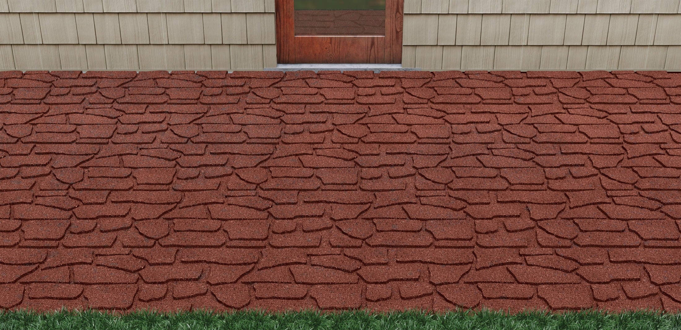 GroundSmart 24" x 12" x 5/8" Black Interlocking Dual-Sided Rubber Paver, 9 Pack