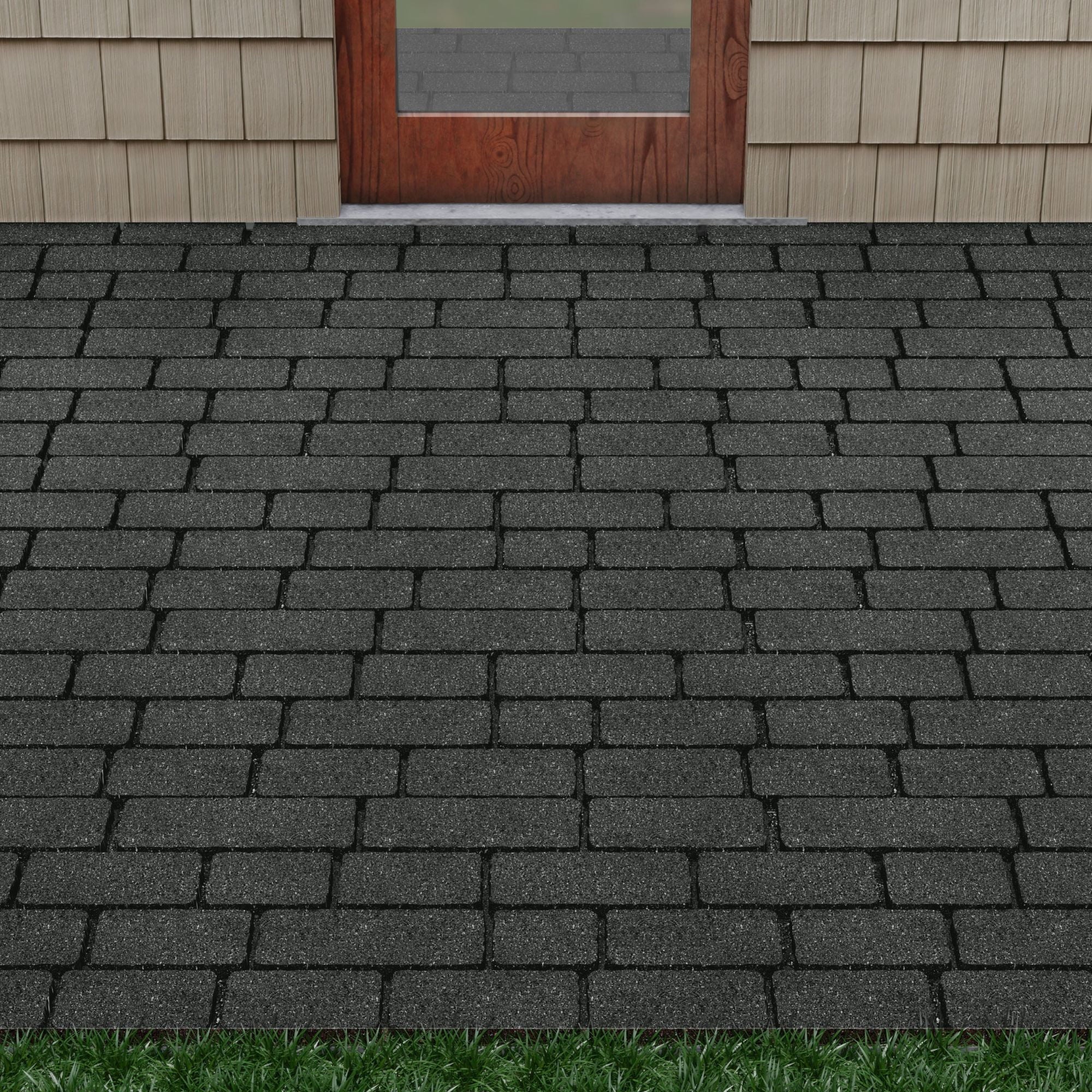 GroundSmart 24" x 12" x 5/8" Black Interlocking Dual-Sided Rubber Paver, 9 Pack