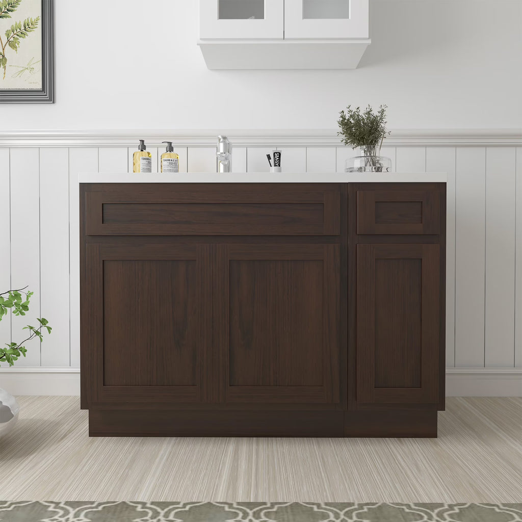 45 in. W x 21 in. D x 32.5 in. H Bath Vanity Cabinet without Top in Brown