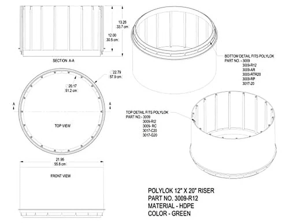20" x 12" Septic Tank Riser