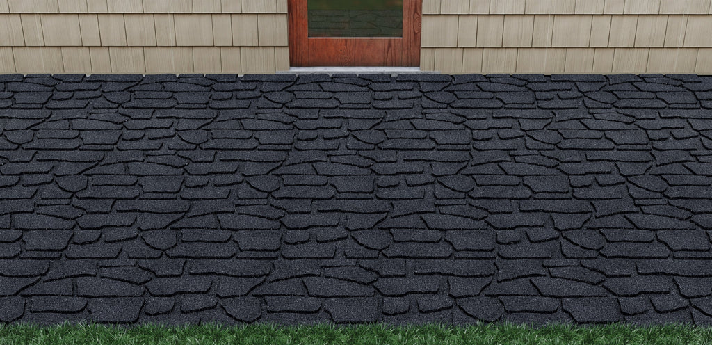 GroundSmart 24" x 12" x 5/8" Black Interlocking Dual-Sided Rubber Paver, 9 Pack