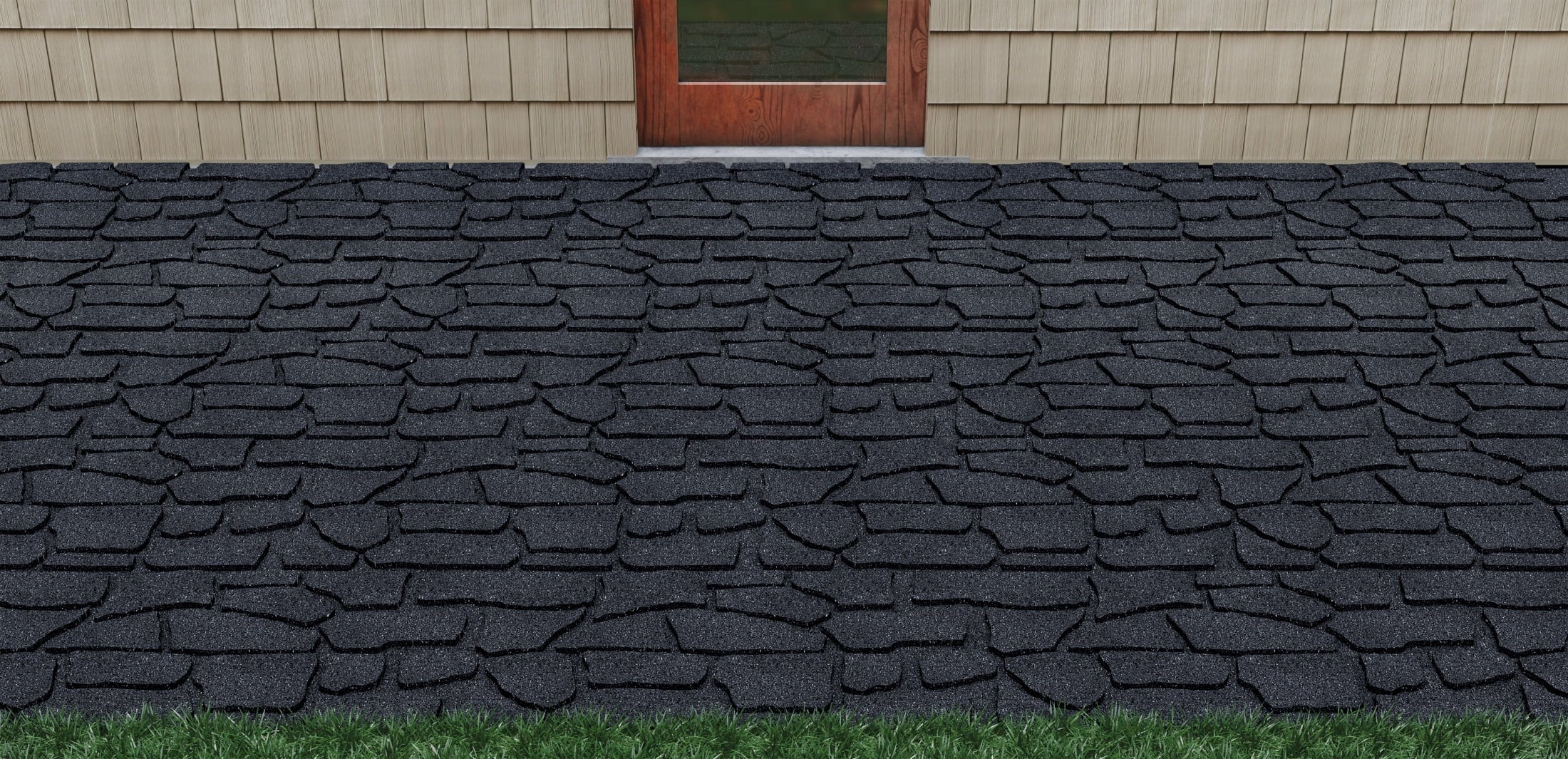 GroundSmart 24" x 12" x 5/8" Black Interlocking Dual-Sided Rubber Paver, 9 Pack