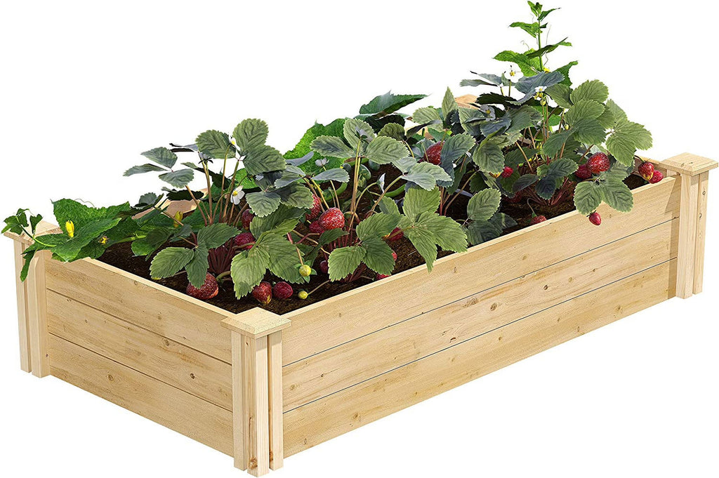 Original Cedar Raised Garden Bed, 2' x 4' x 10.5" - Made in with North Cedar