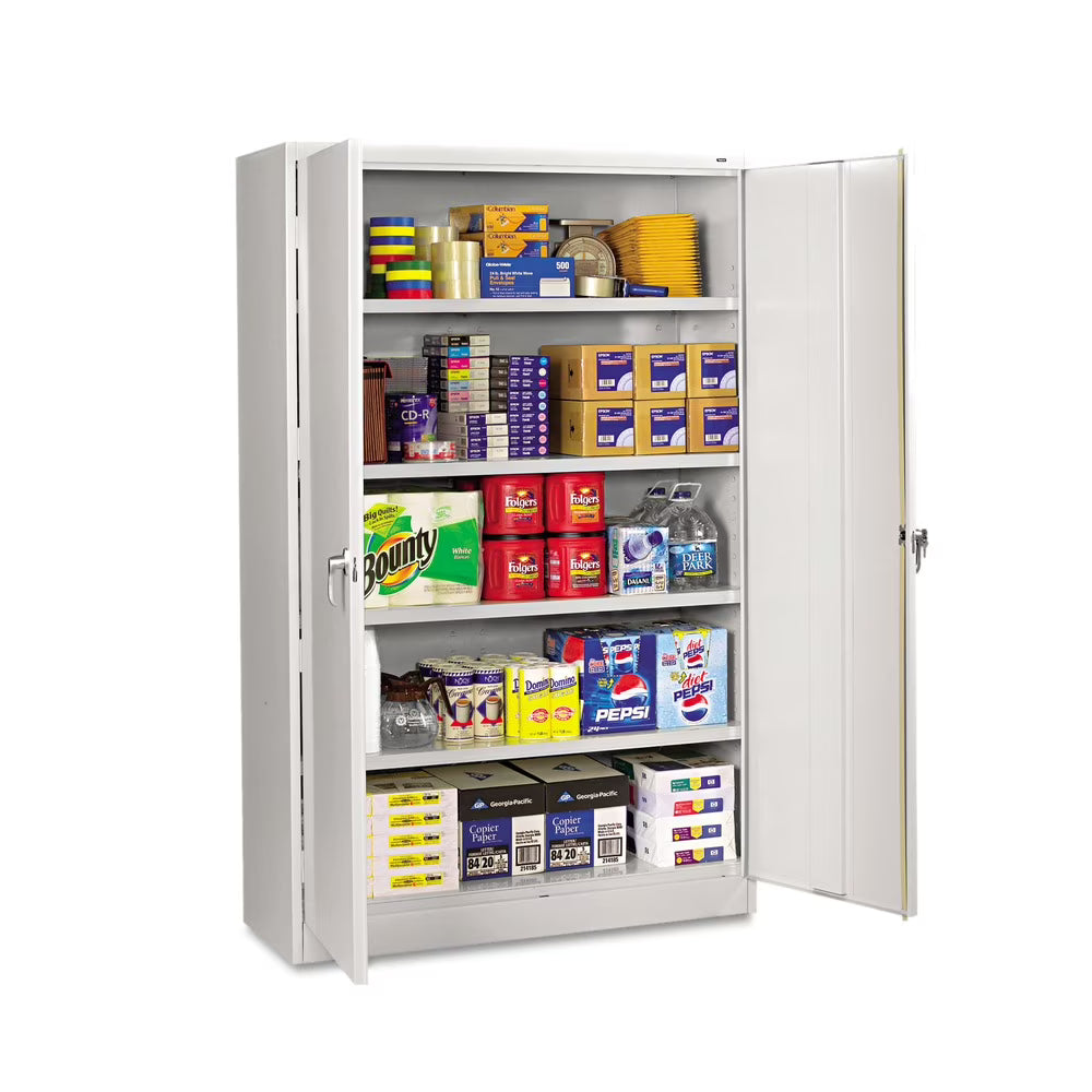 Tennsco J2478SU-LGY 48 in. x 24 in. x 78 in. Assembled Jumbo Combination Steel Storage Cabinet - Light Gray