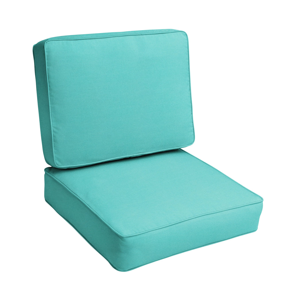 Mozaic Company Sunbrella Indoor/ Outdoor Corded Chair Cushion Set - 22" x 22" x 4" Canvas Spa