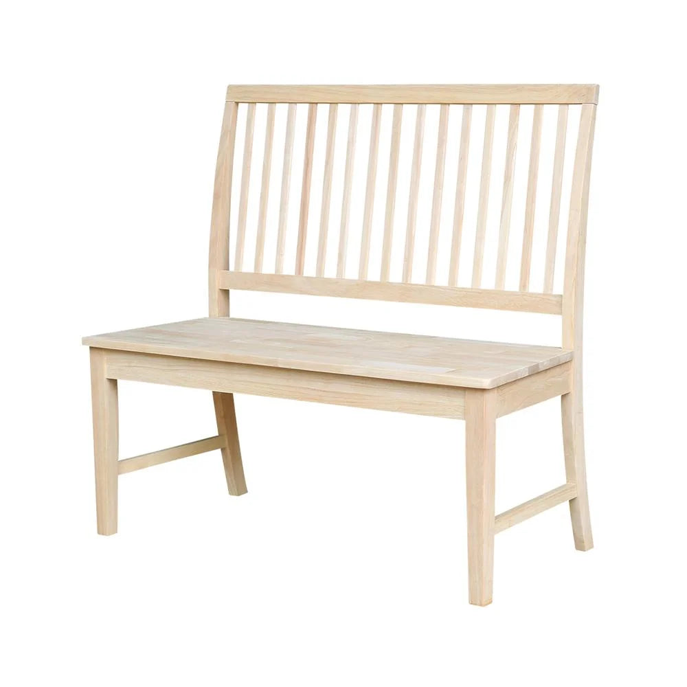 Double X-Back Bench With Arms and Shelf