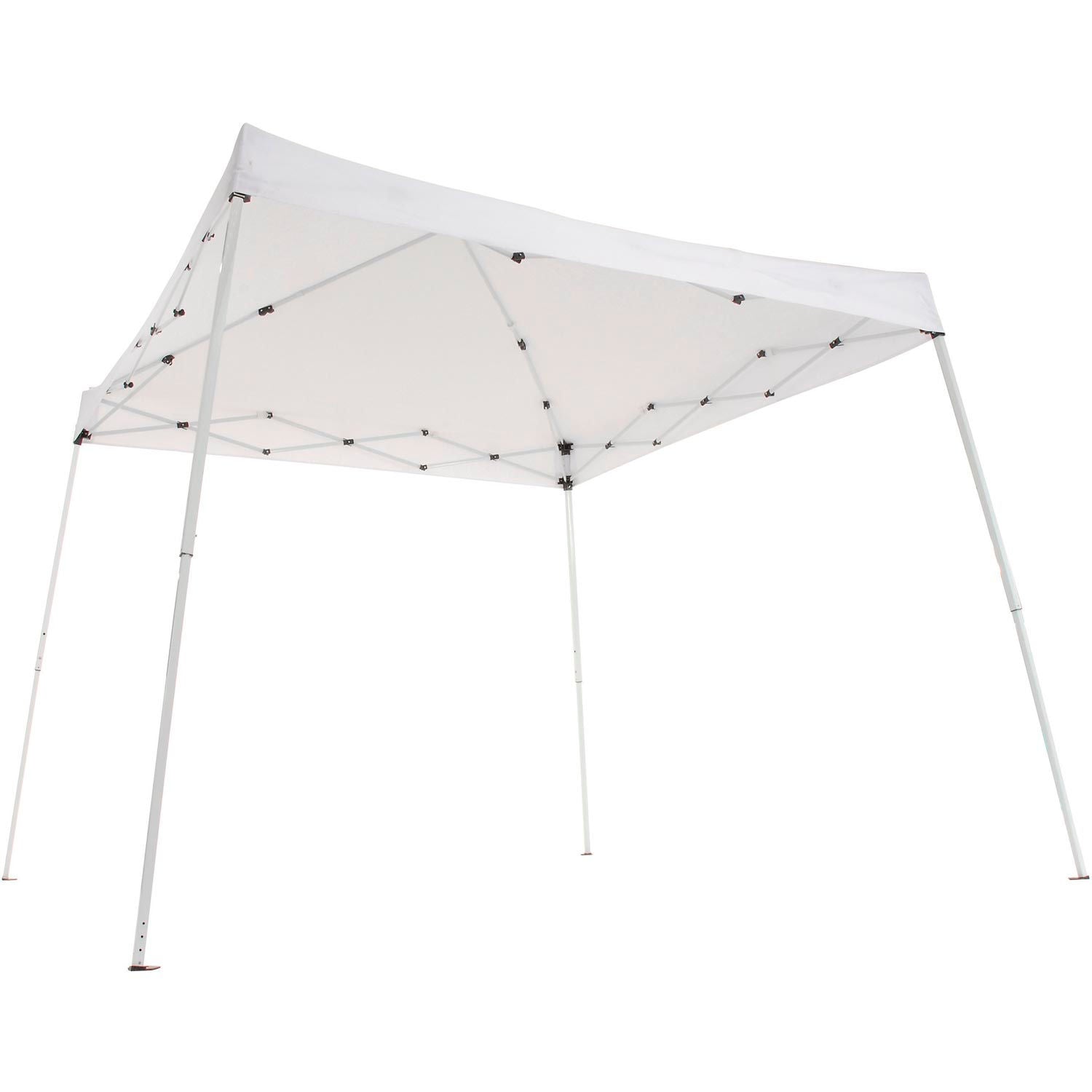 Portable Pop Up Canopy, Slant Leg, 10'L X 10'W X 8' 11"H, White