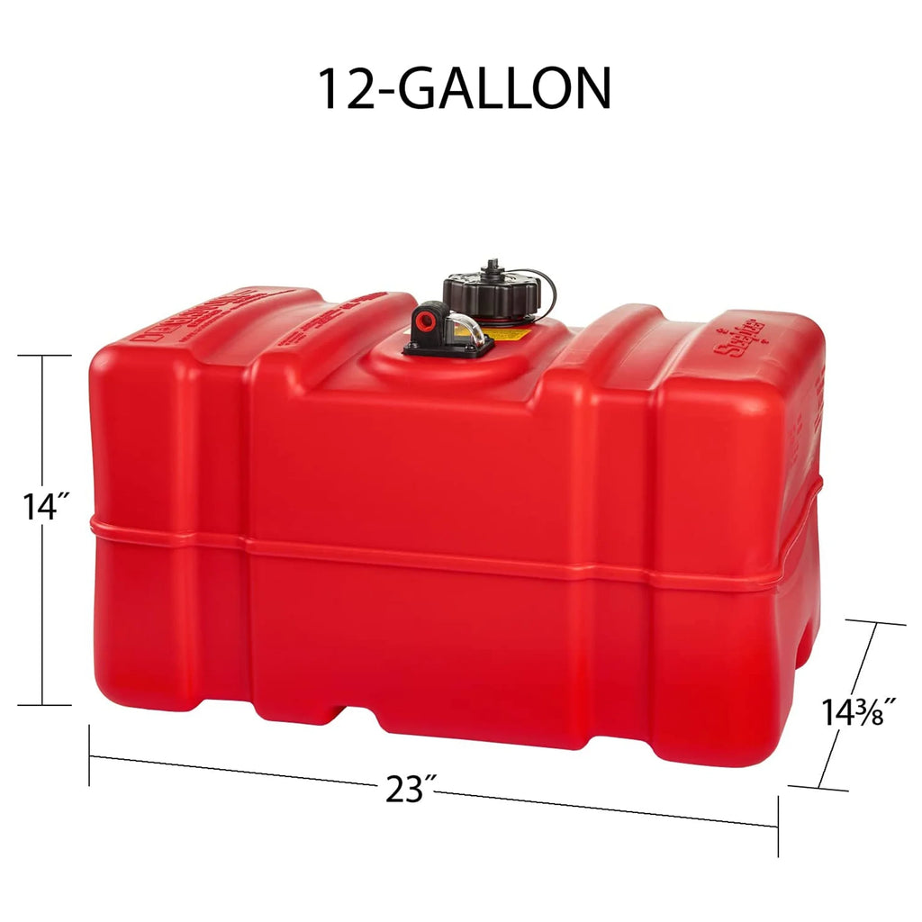 Scepter 12 Gallon Marine Gas Fuel Tank For Outboard Engine Boats, 08668, 23-in x 14-in x 14-in