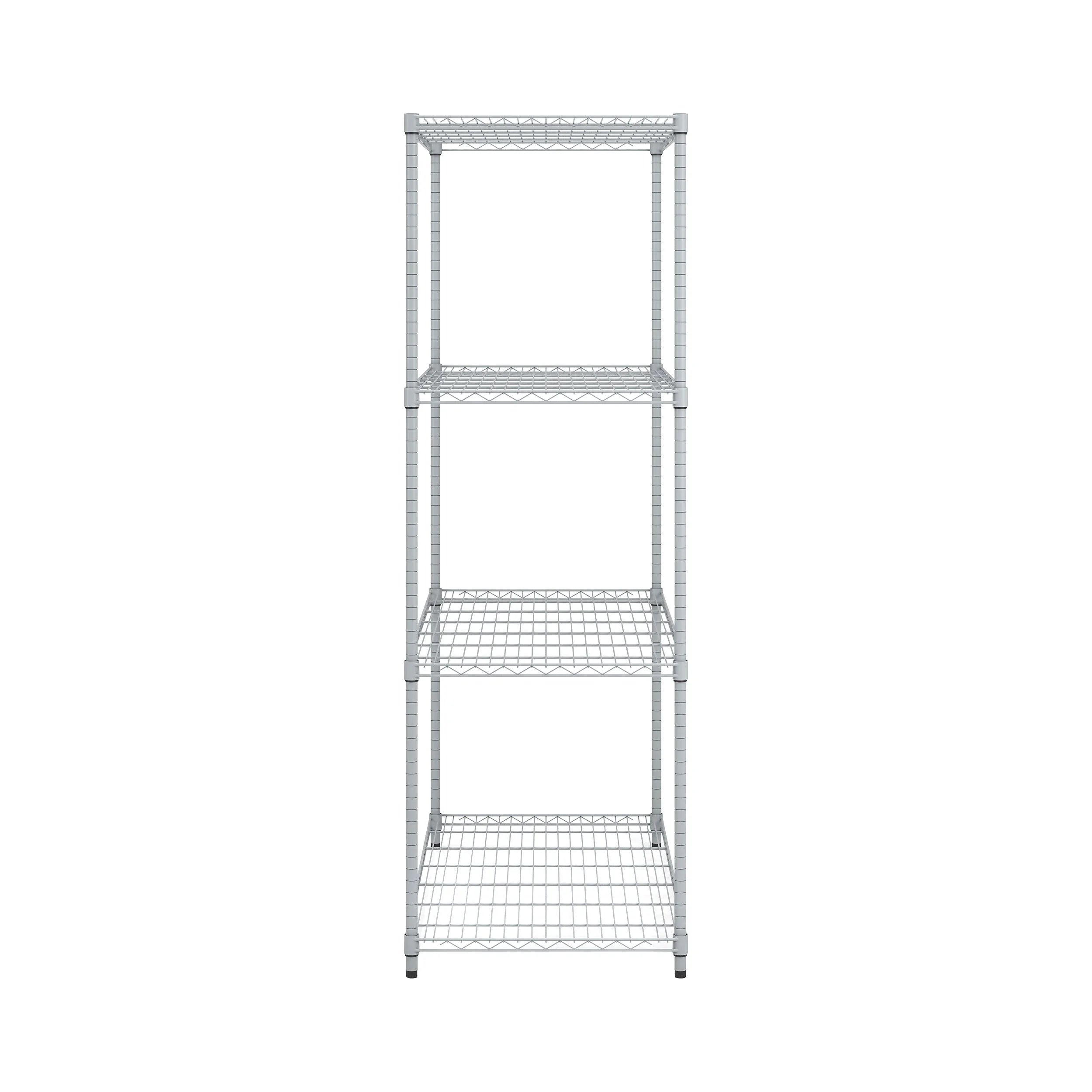 OFM Adjustable 24"W x 48"D x 72"H 4-Shelf Freestanding Shelves, Silver