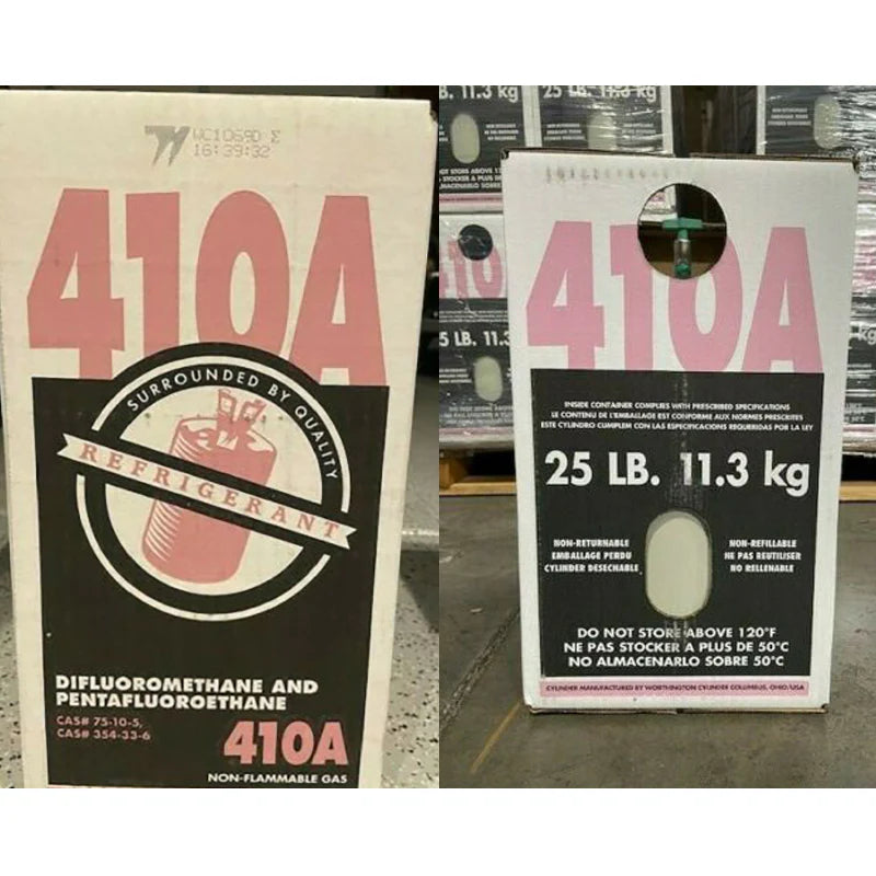 R-410A Refrigerant 25 lb Cylinder, Factory Sealed Virgin Refrigerant for HVAC Systems