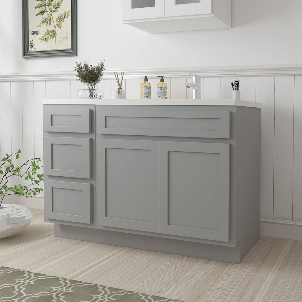 45 in. W x 21 in. D x 32.5 in. H Bath Vanity Cabinet without Top in Gray