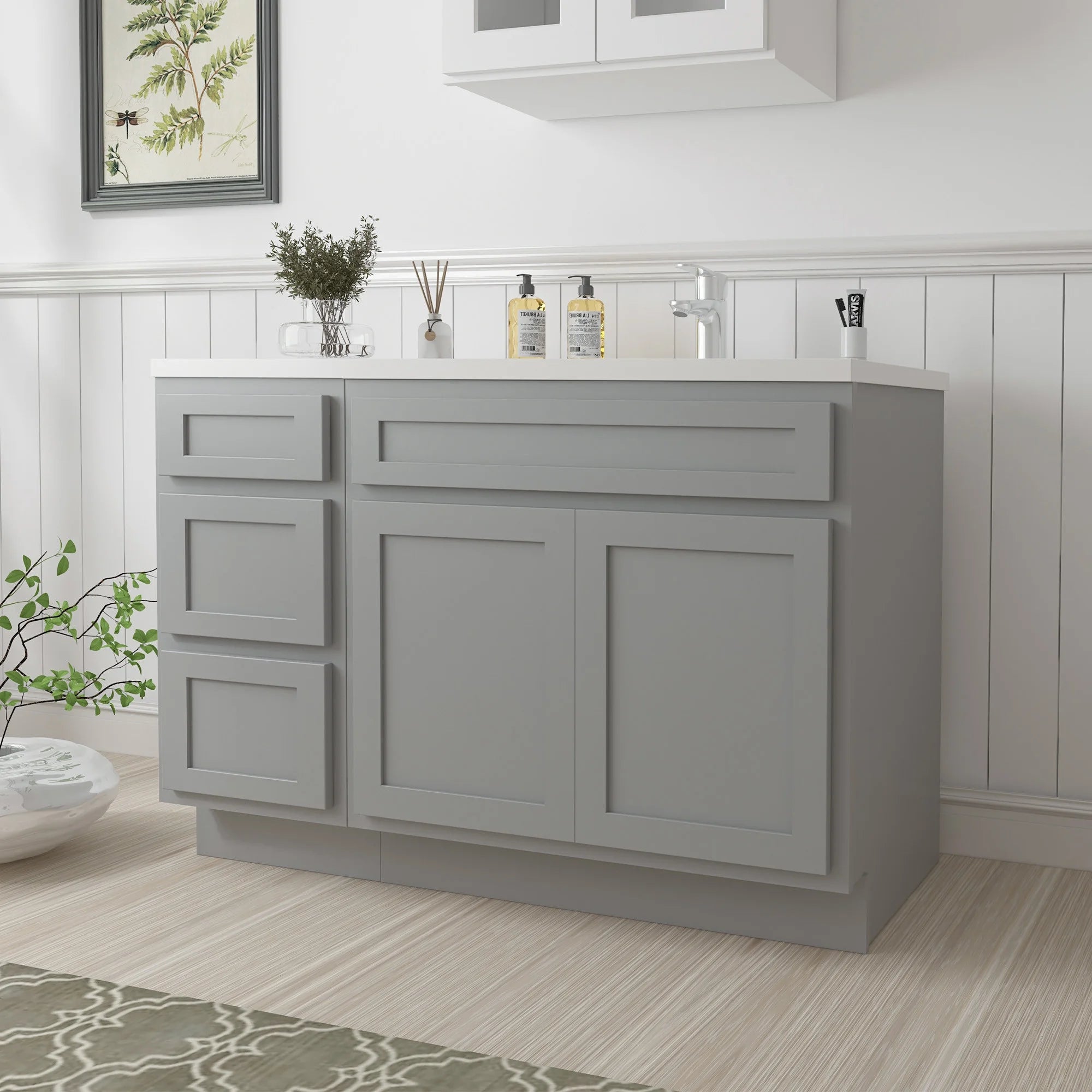 45 in. W x 21 in. D x 32.5 in. H Bath Vanity Cabinet without Top in Gray