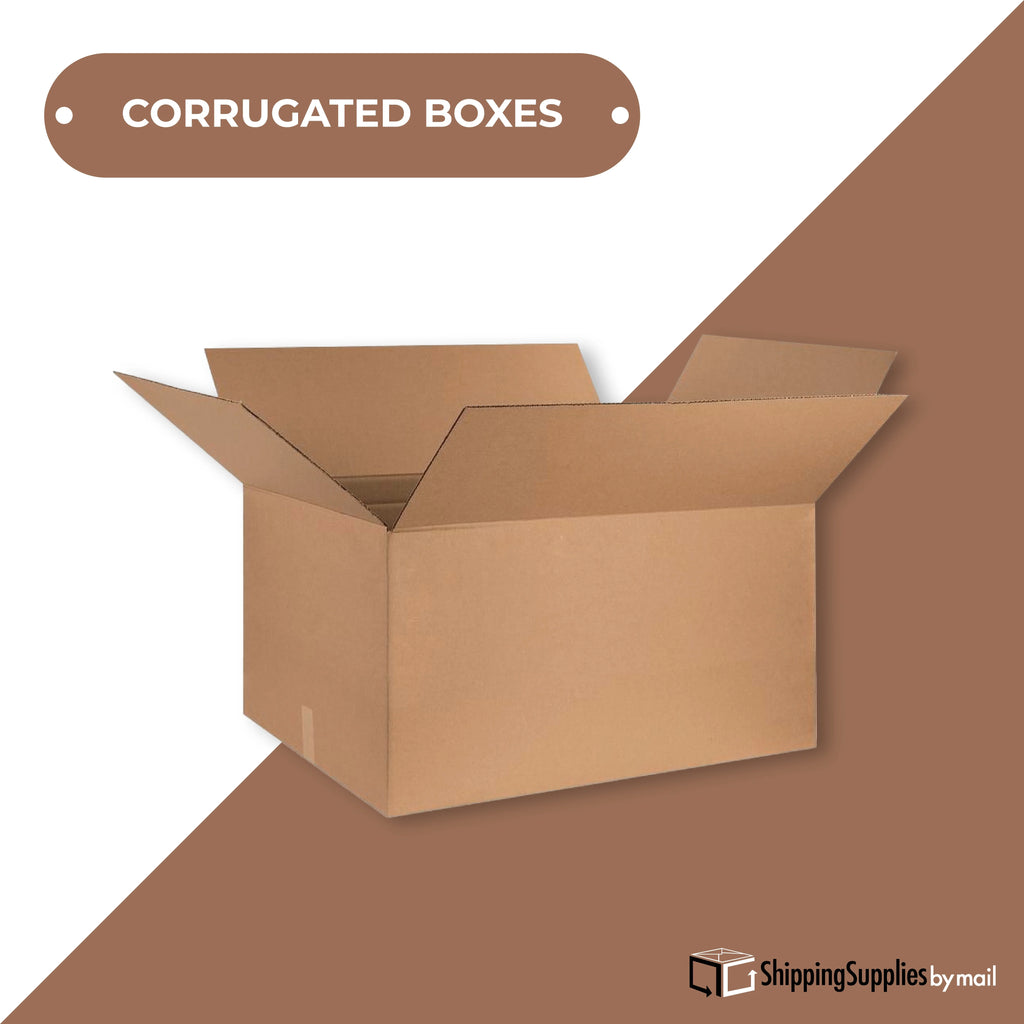 ShippingSuppliesByMail Corrugated Boxes, ECT-32, Extra Strength, Recycled, 24 x 15 x 12 Inches, Brown, Pack of 20