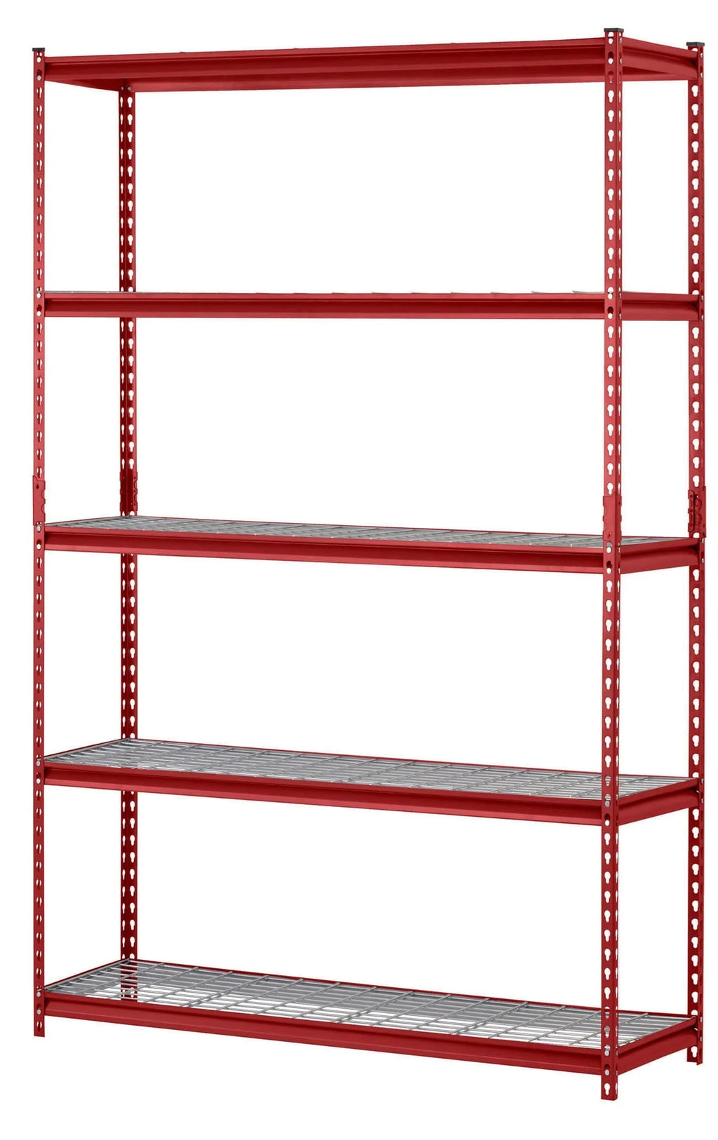 Muscle Rack 48"W x 24"D x 72"H 5-Shelf Steel Shelving, Red