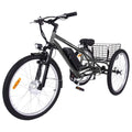 26 Inch Electric Bike for Adults - 7 Speed E-Bike with Basket and Disc Brakes