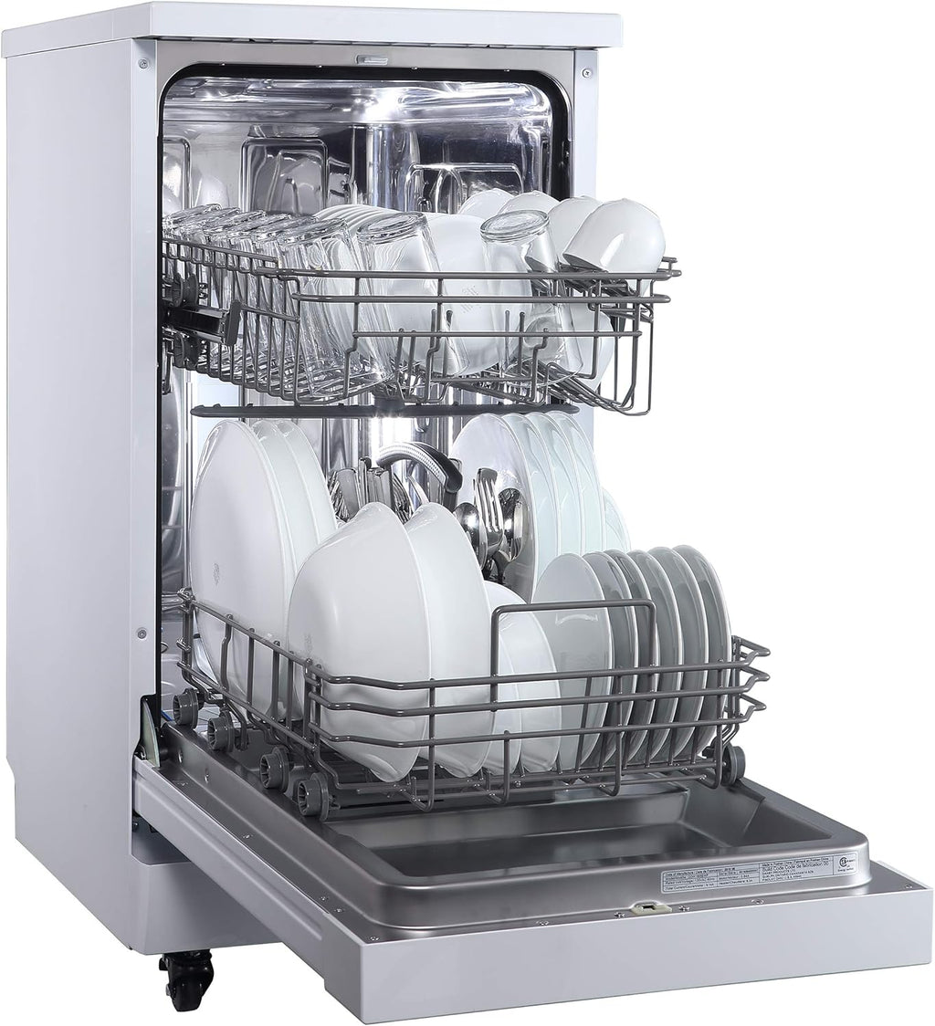 18 Inch Portable Dishwasher - 8 Place Settings Countertop/Compact Dish Washer White