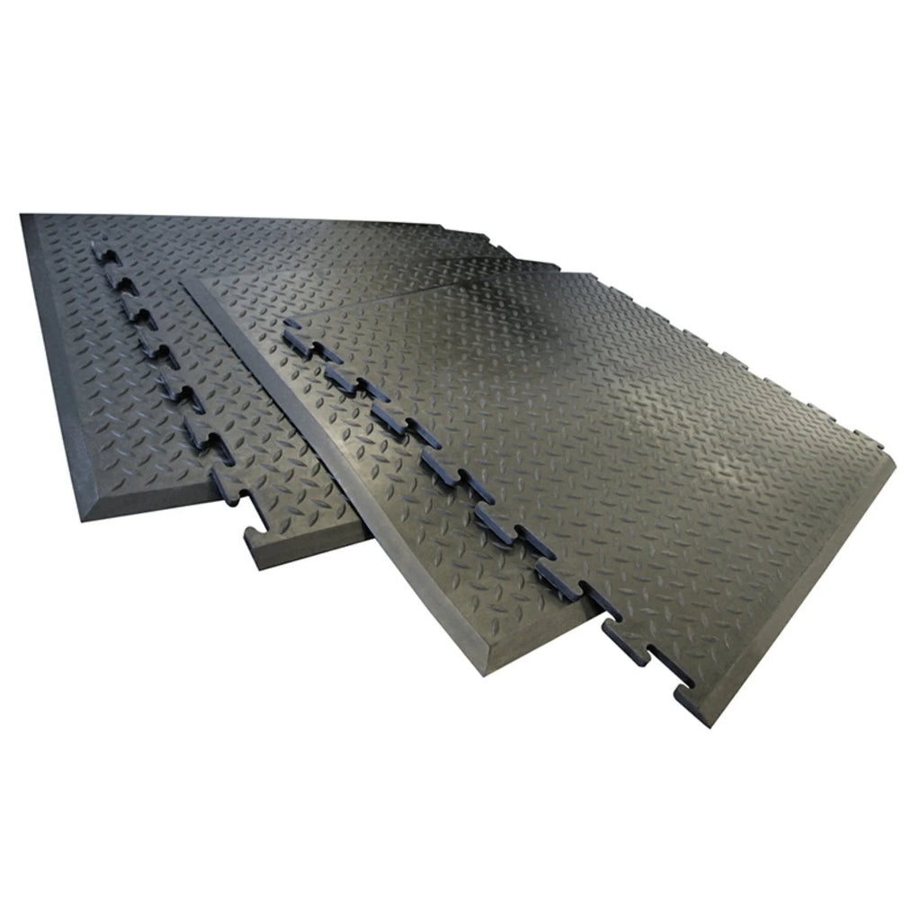 Rubber-Cal "Foot-Rest" Interlocking Anti-Fatigue Floor Mat - 1/2 in x 28 in x 31 in - Finished Tile