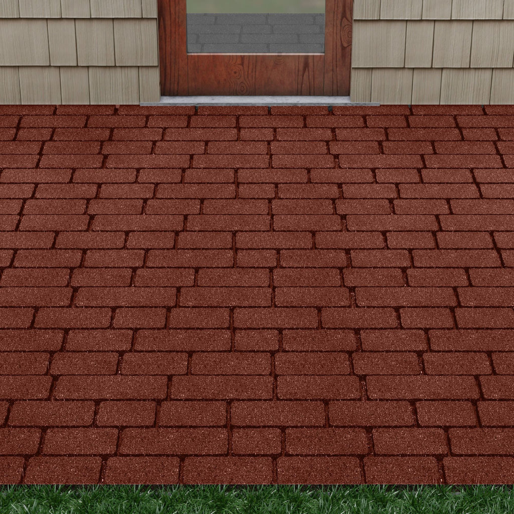 GroundSmart 24" x 12" x 5/8" Black Interlocking Dual-Sided Rubber Paver, 9 Pack
